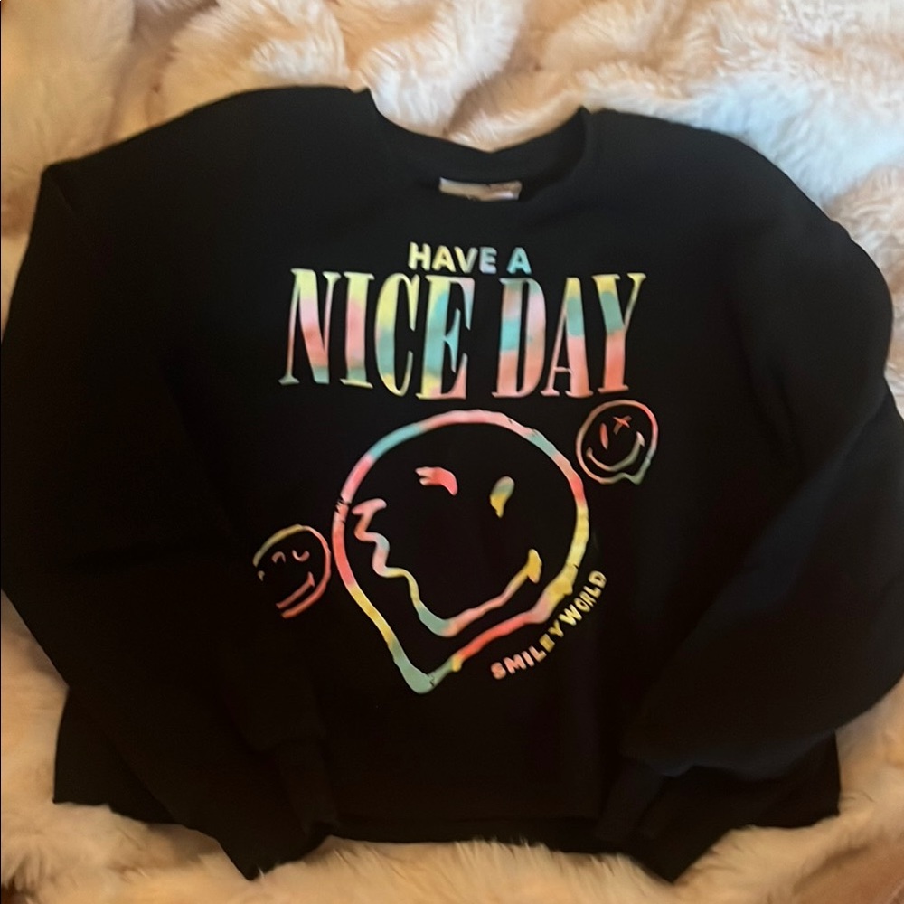 Black 'Have a Nice Day' Sweatshirt